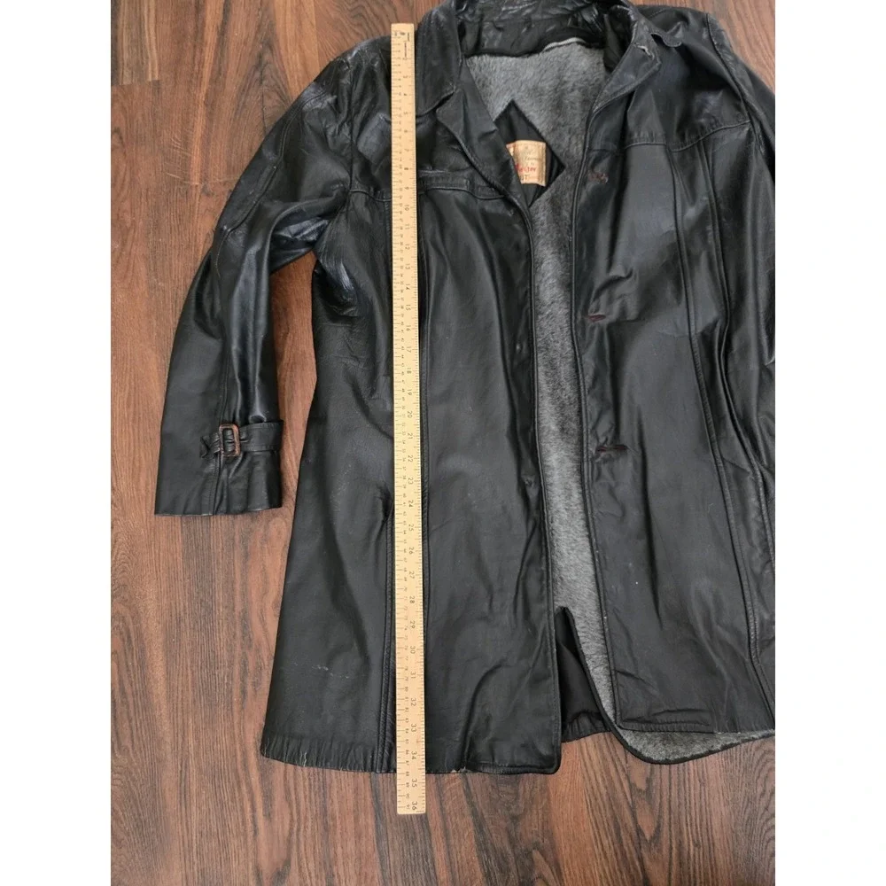 VTG 50s IRVIN FOSTER ZIP OUT Horsehide Leather Shearling Coat Jacket USA Mens 44
